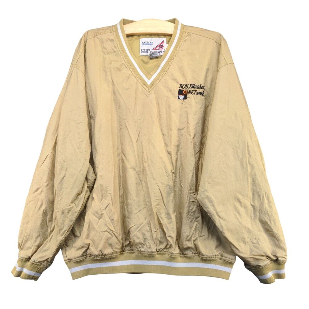 American Team Sports Men's Boilermaker Windbreaker Jacket Medium Gold Vintage